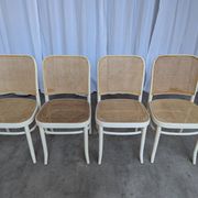 Set of 4 Thonet Style 811 Cane Chair: Josef Hoffman Mid-Century Modern Furn