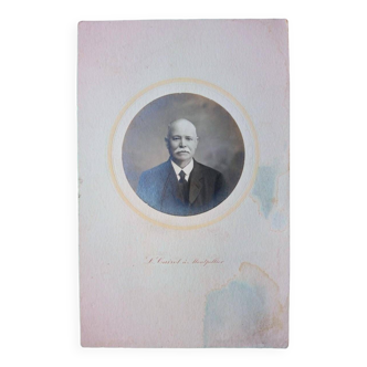 Old photograph portrait of a man with a mustache L.Cairol Montpellier