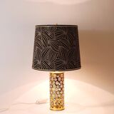 Rupert table lamp by Nikoll mid-century in brass tube and bubble glass, Austria, 1950s.