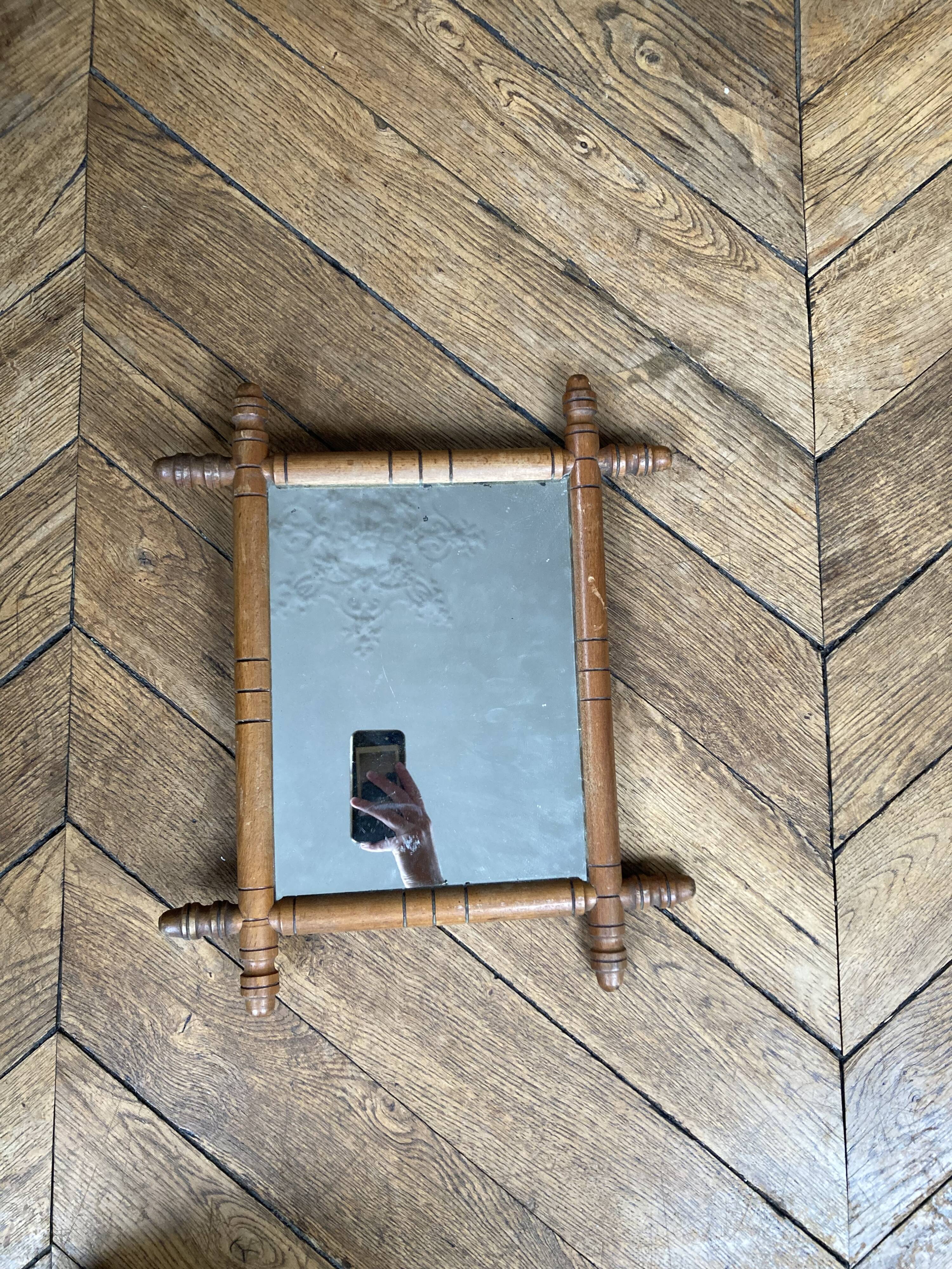 Bamboo mirror 40x34