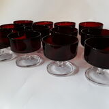 12 glasses, Luminarc Ruby red. Vintage
