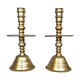 Pair of bronze church candle holders