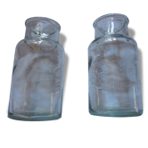 2 pots d'apothicaire , chimie, verre transparent
