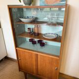 Vaisselier vitrine meuble de rangement vintage pieds compas