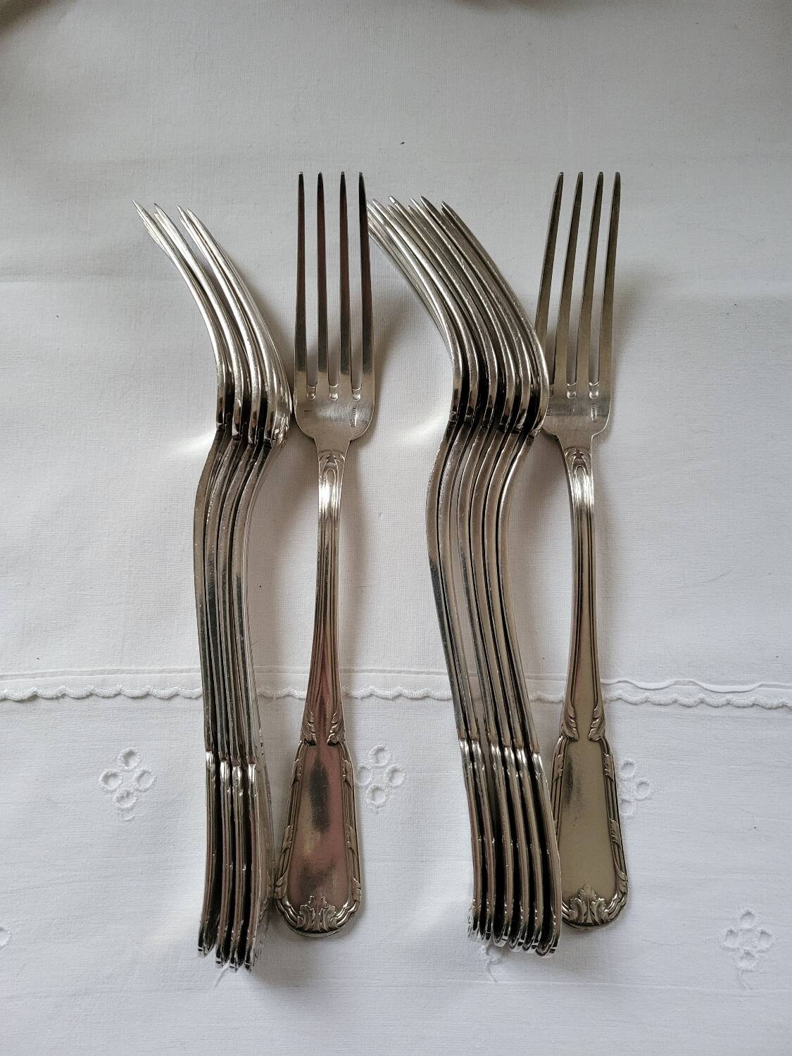 6 Boulenger Silver Metal Table Forks