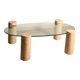 Coffee table, marble legs, glass top, from the 60s