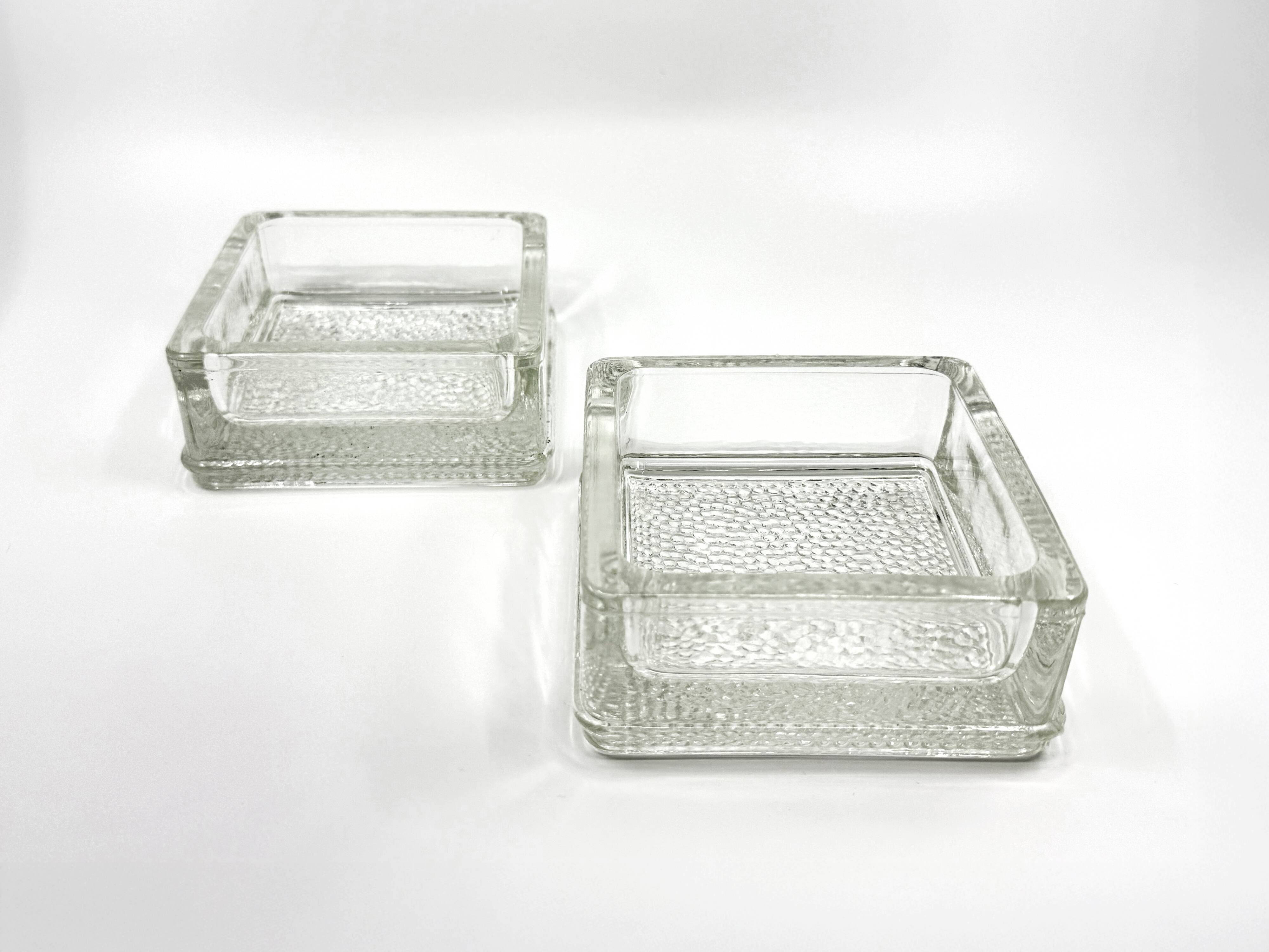 2 Pocket emptiers/ashtrays/paperweights • Lumax • Saint-Gobain • 1950
