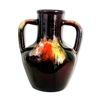 Vallauris ceramic vase with double handles, circa 1960