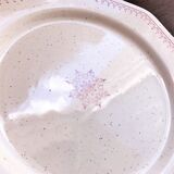 Old pink speckled beige dessert plate from the Dentelle St Amand collection