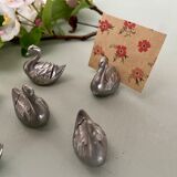 Set of 6 vintage placeholders in the shape of swans