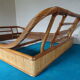 Double rattan bed and his pair of bedsides