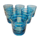 6 glasses of colour-cut blue whisky cups