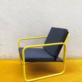 RQ3 tubular armchair, yellow and black