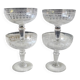 Lot of 4 x Champagne Coupes in Baccarat crystal. Engraved decoration with Greek friezes.