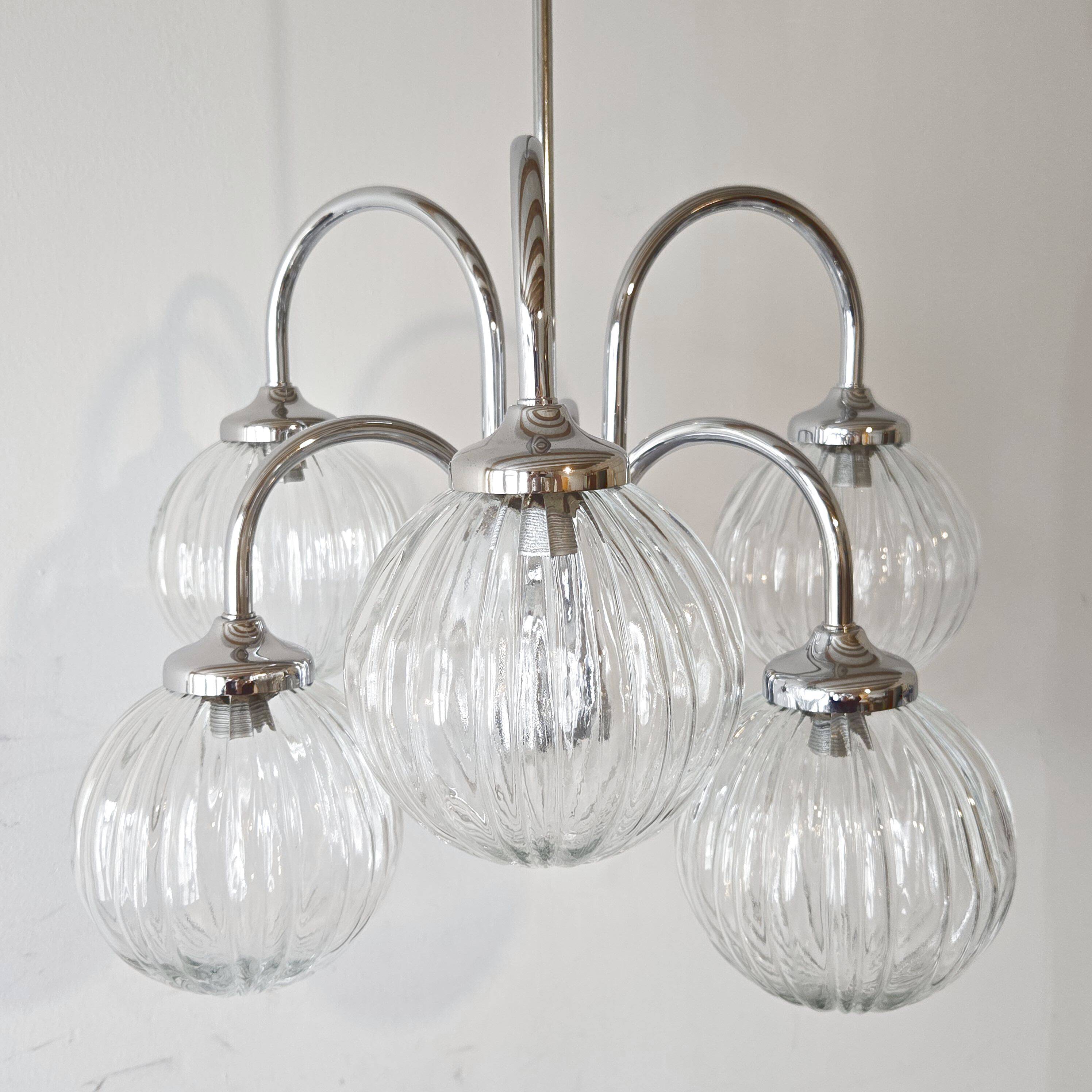 Vintage chandelier 6 balls 1970