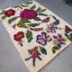 Vintage rose kilim rug 170x240cm shabby wool and silk, boho medium 2544