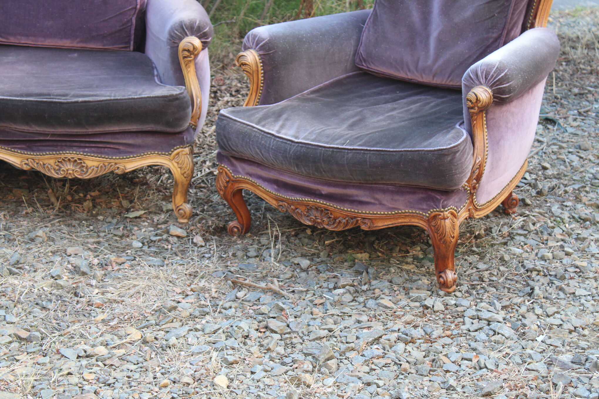 Two voltaire armchairs