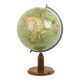 Vintage globe with compass on oak base from the 1940s