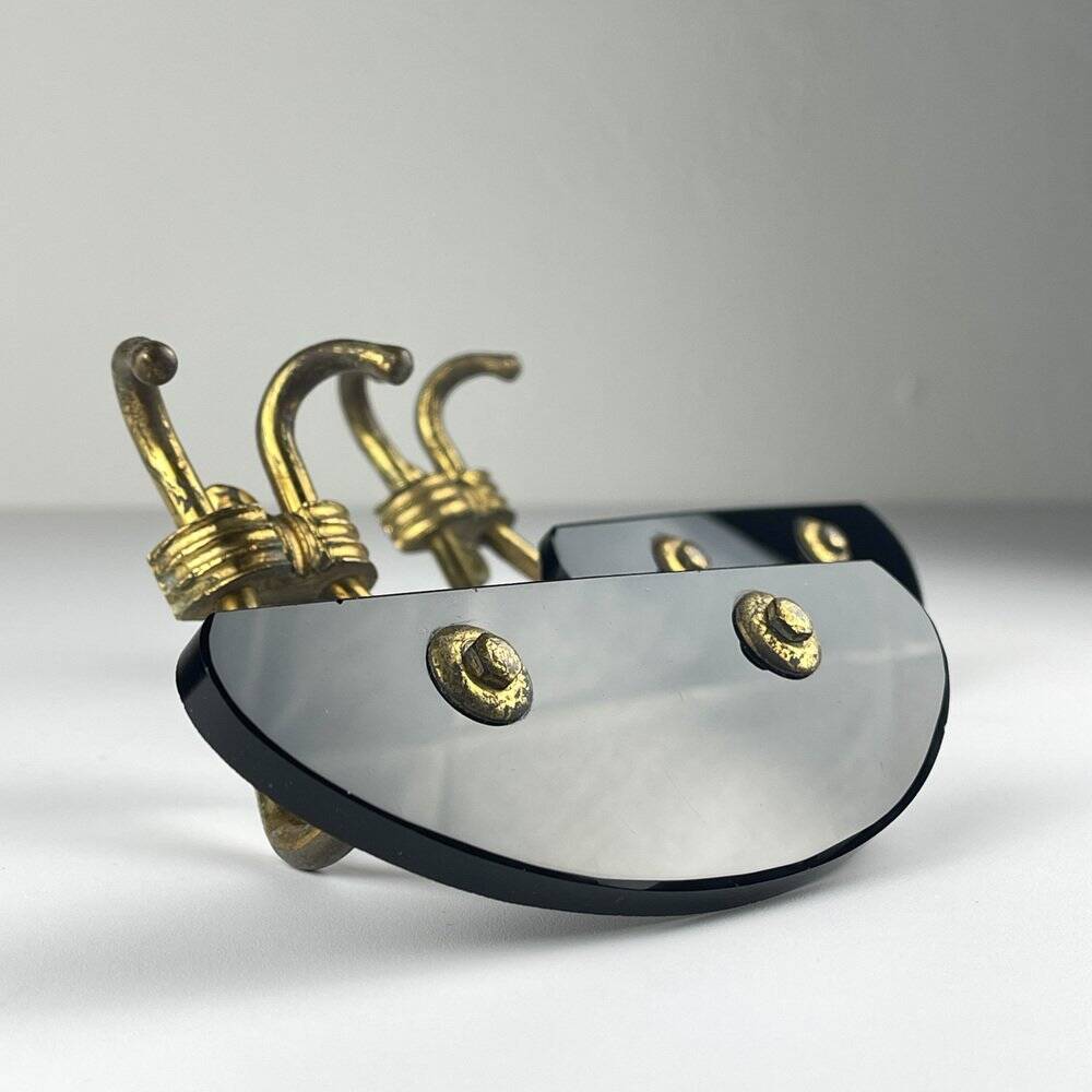 Vintage brass coat hooks, Italy, 1950s, set of 2