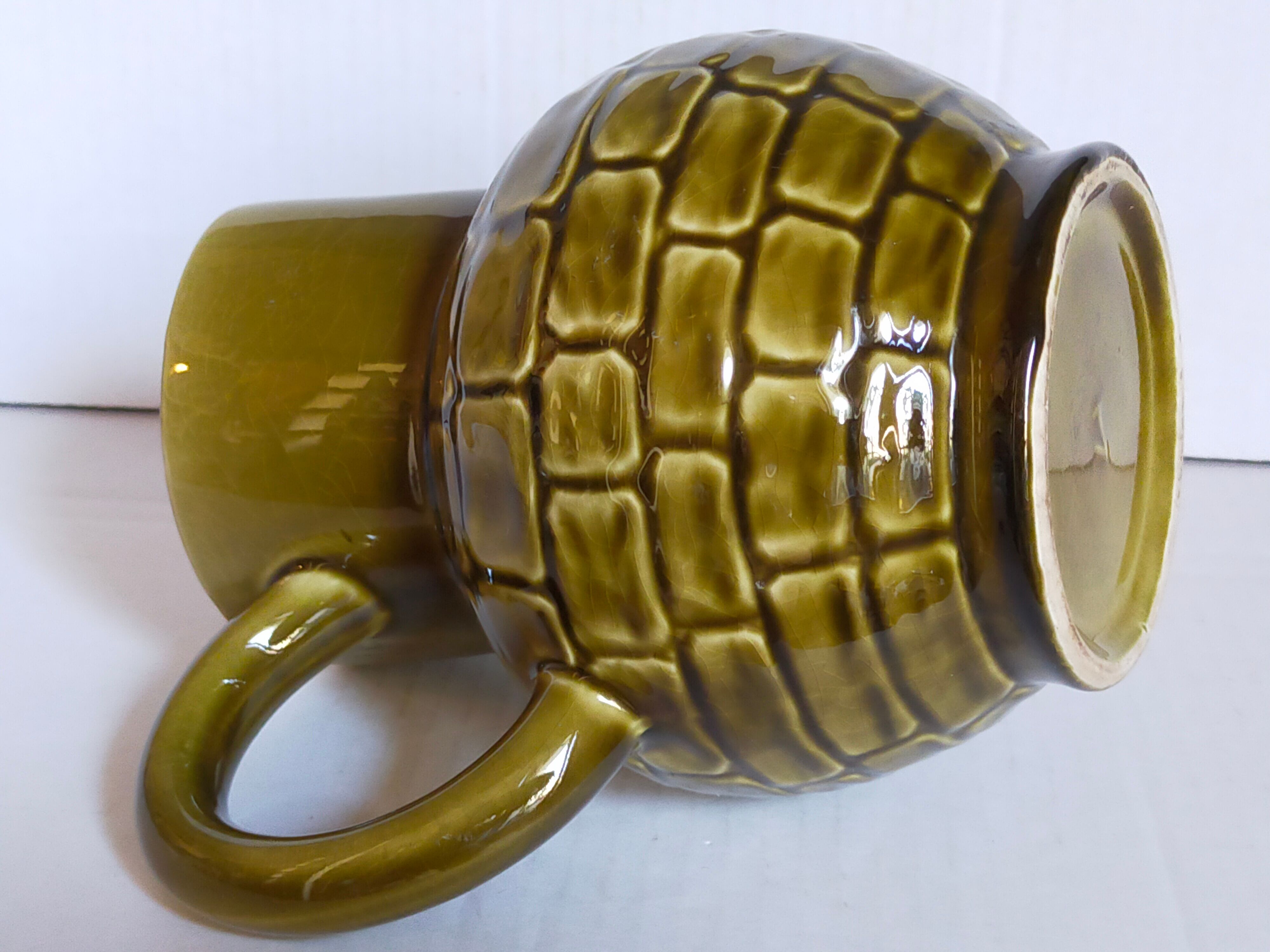 Bistro pitcher in vintage Sarreguemines earthenware