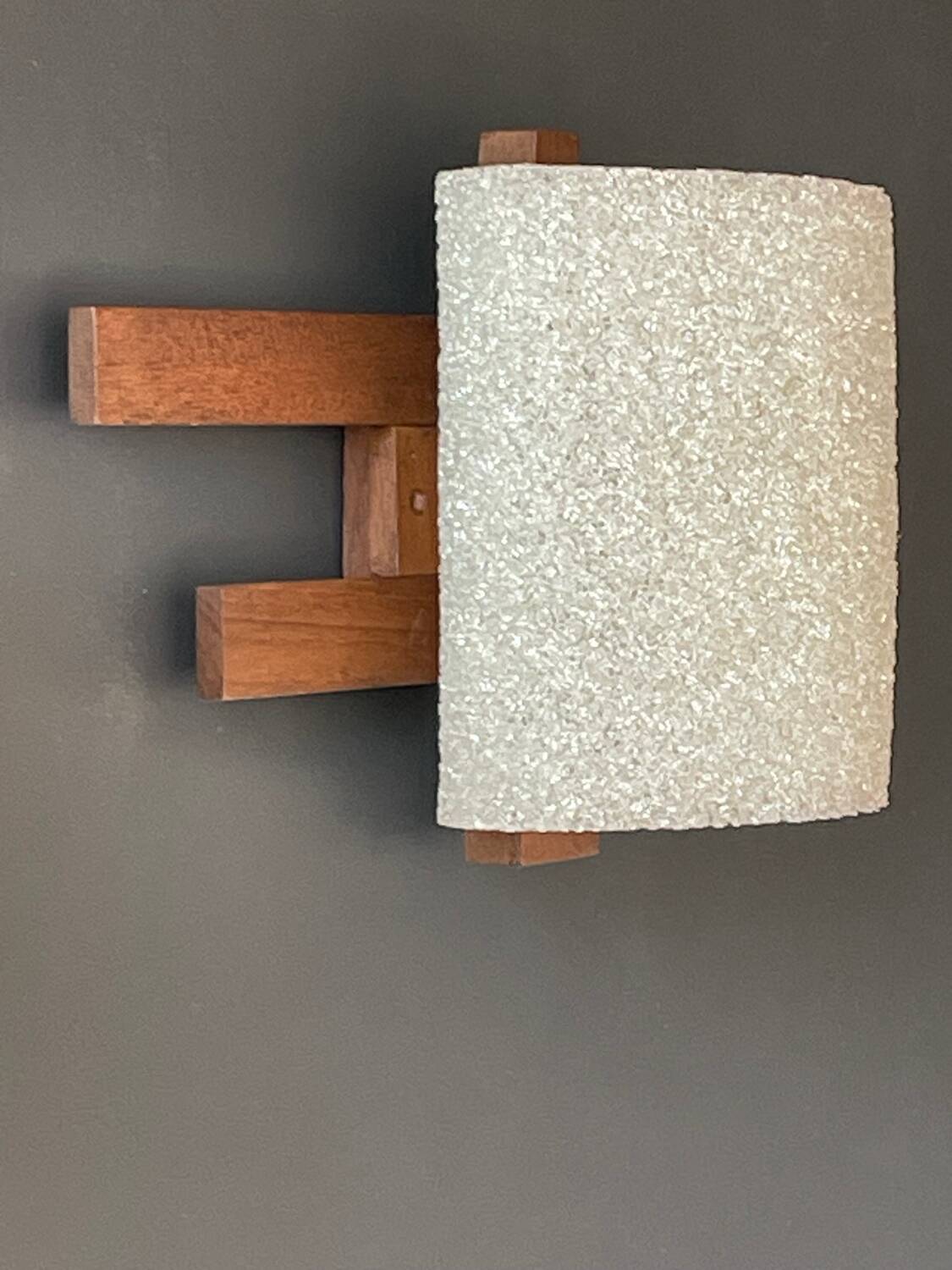 Pair of teak wall lights