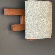 Pair of teak wall lights