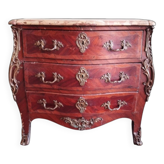 Louis XV style marquetry chest of drawers