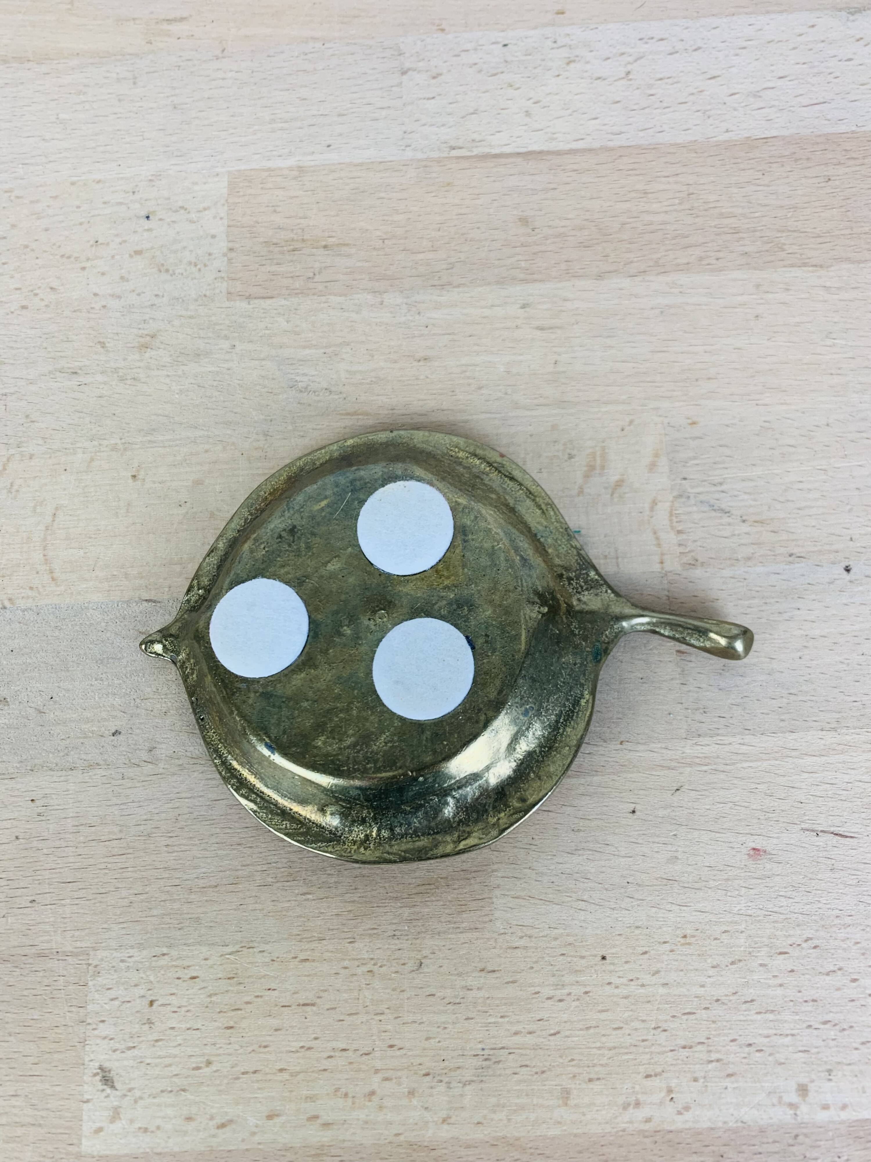 Vintage leaf gold brass candle holder