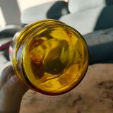 Yellow decanter with handle and spout