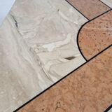 Travertine and marble coffee table