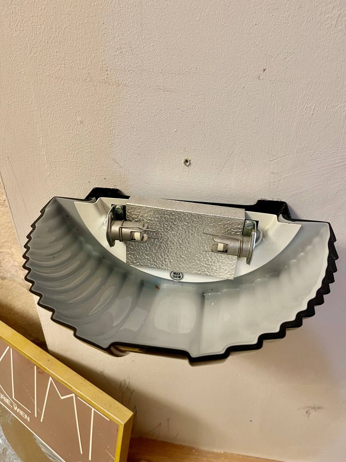 Black Vetri Sign Murano glass wall lamp PAIR, Italy 1990s