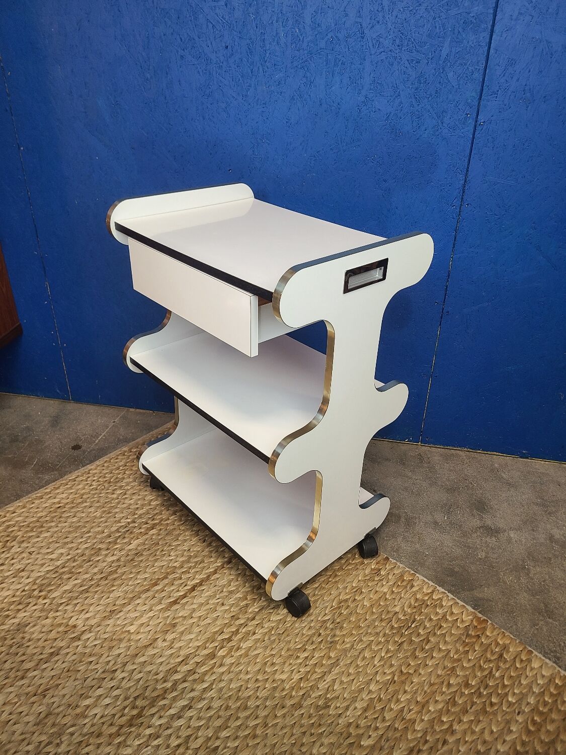 Vintage trolley on wheels