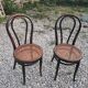 Duo chairs Thonet Austria seated cannée bistro blackened wood