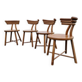 Set of 4 solid organic chairs