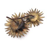 Brutalist brass sunflower sculpture, 1950s