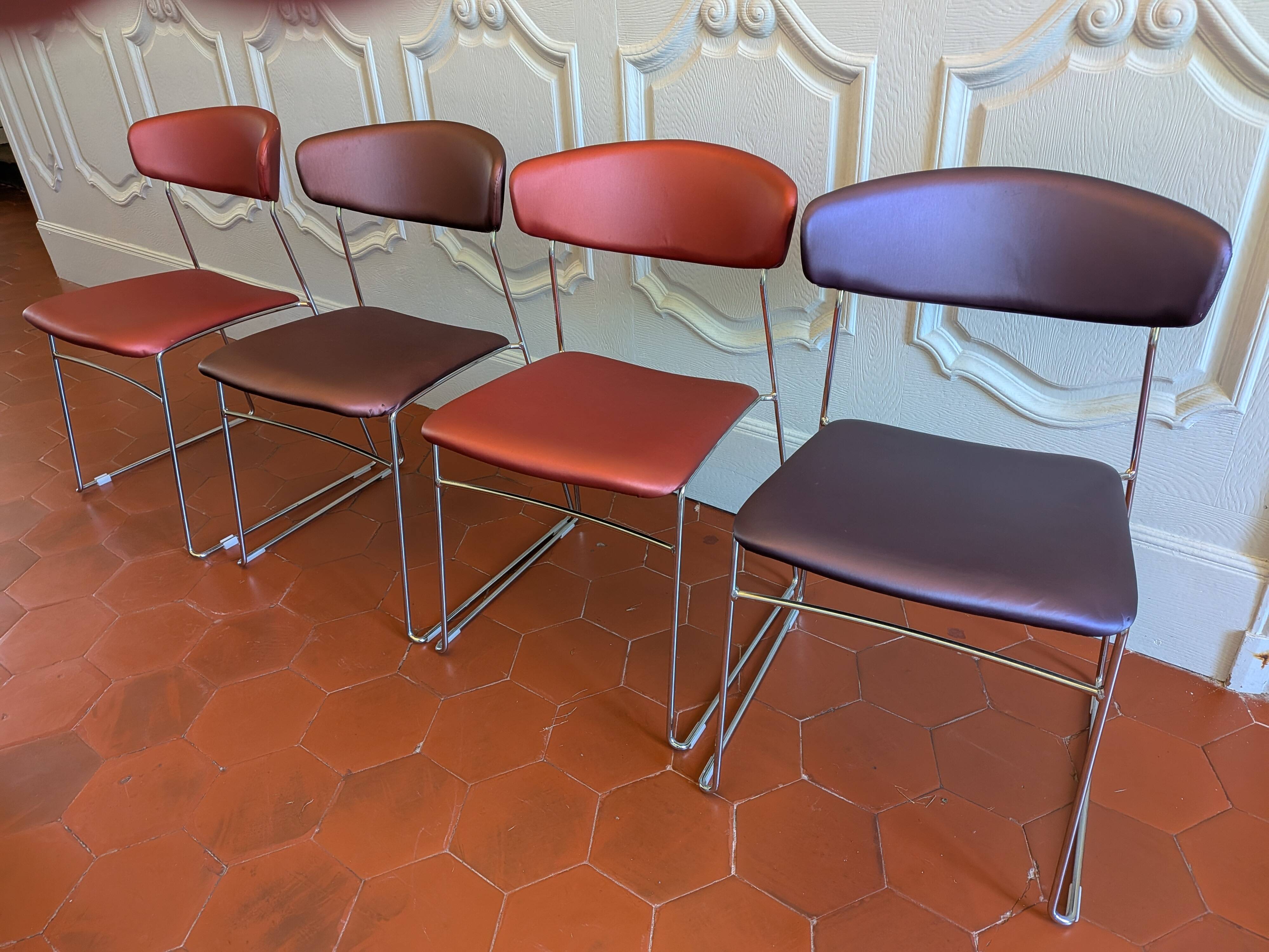 Lot de 4 chaises Wolfgang par Fornasari