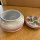 Ceramic pot enamelled vintage floral pattern
