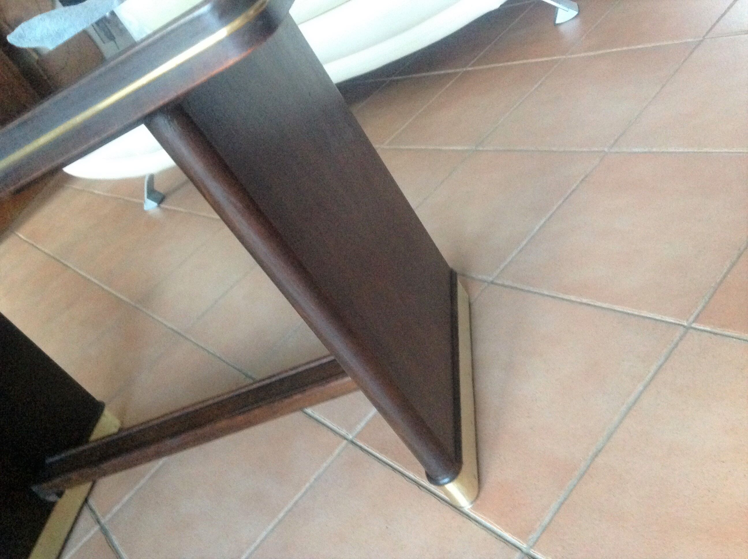 Coffee table with black glass top / 40s-50s