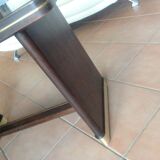 Coffee table with black glass top / 40s-50s