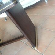 Coffee table with black glass top / 40s-50s