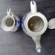 Pouring coffee maker and its milk pot in Luneville earthenware setting Excelsior - TB state - Vintage