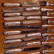 Silver metal housewife of the 50s shell model 76 pieces in its box
