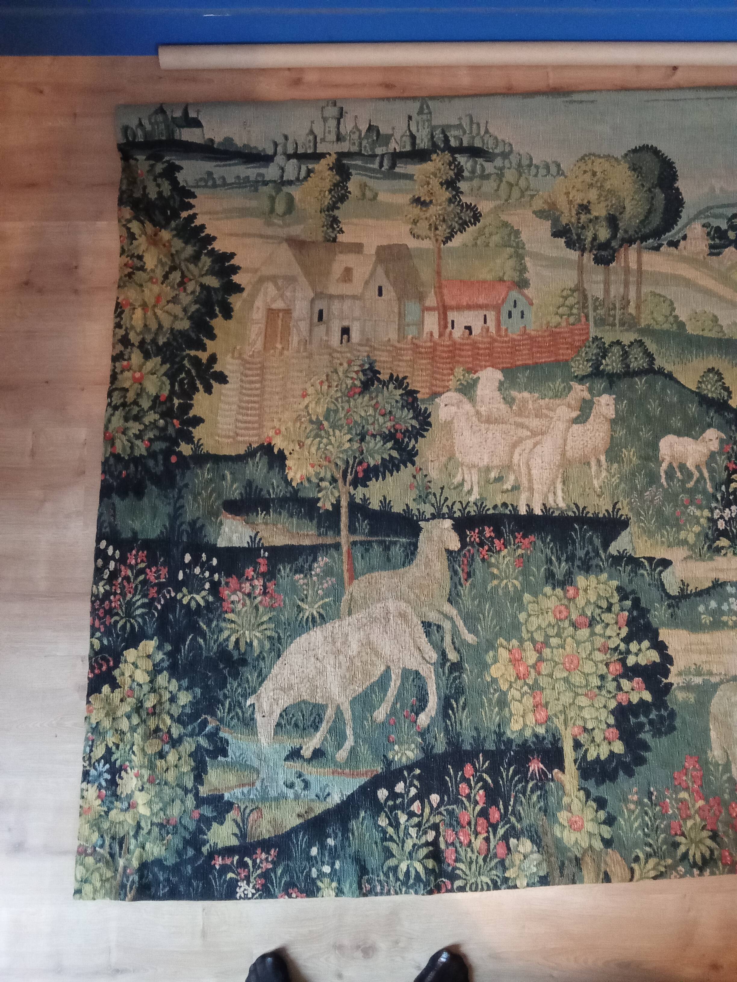 Ancienne Grande tapisserie Concert champêtre Robert Four Paris Aubusson