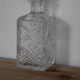 Antique cut glass carafe, probably crystal – Geometric patterns and matching stopper.