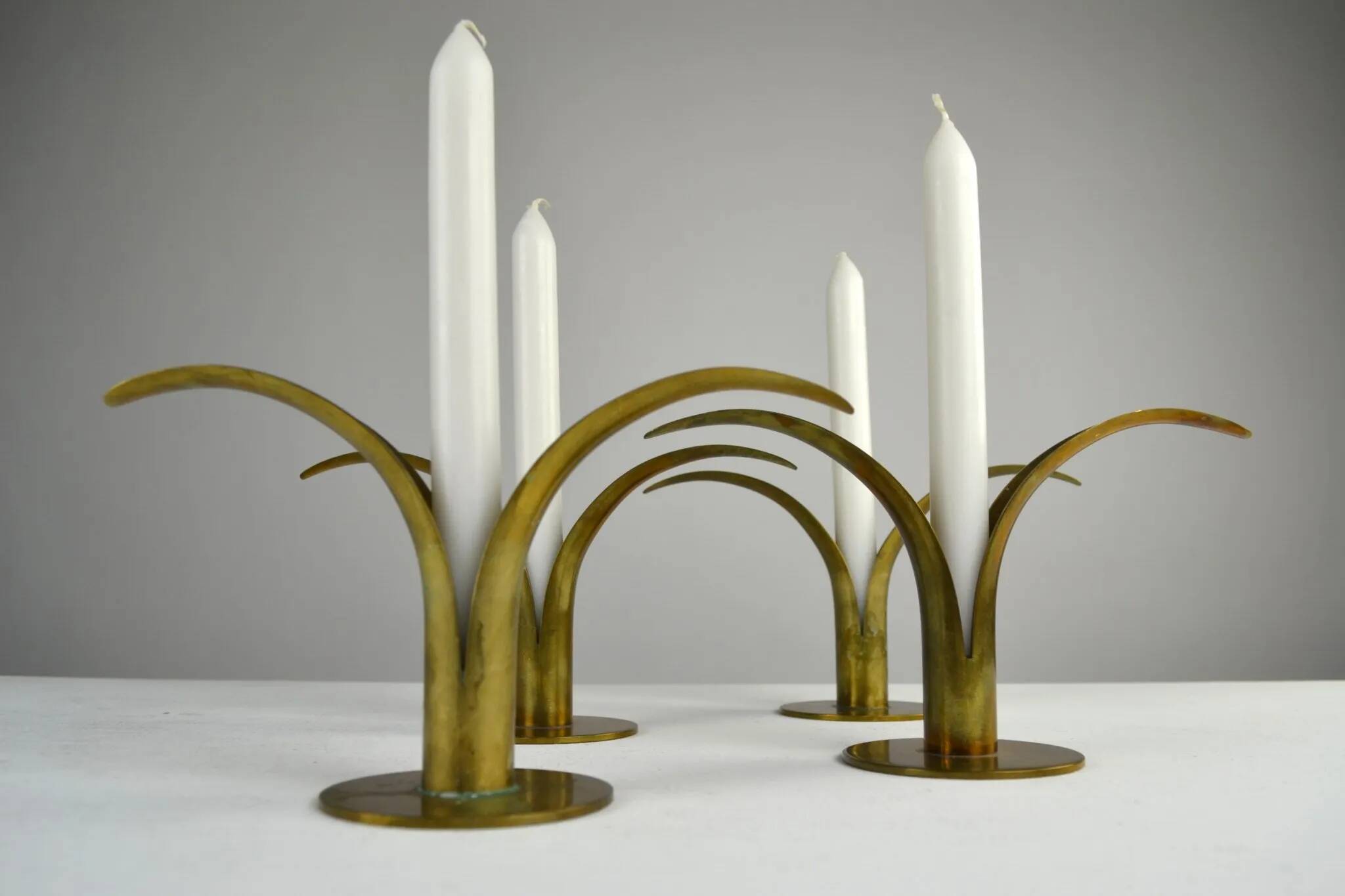 “Liljan” Candleholders — Ivar Ålenius-Björk for Ystad-Metall, Sweden, Late 1940s