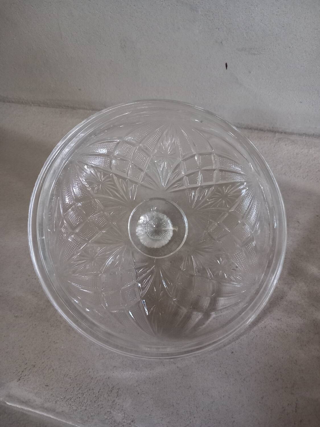 Old sugar bowl/bonbonniere in chiseled glass