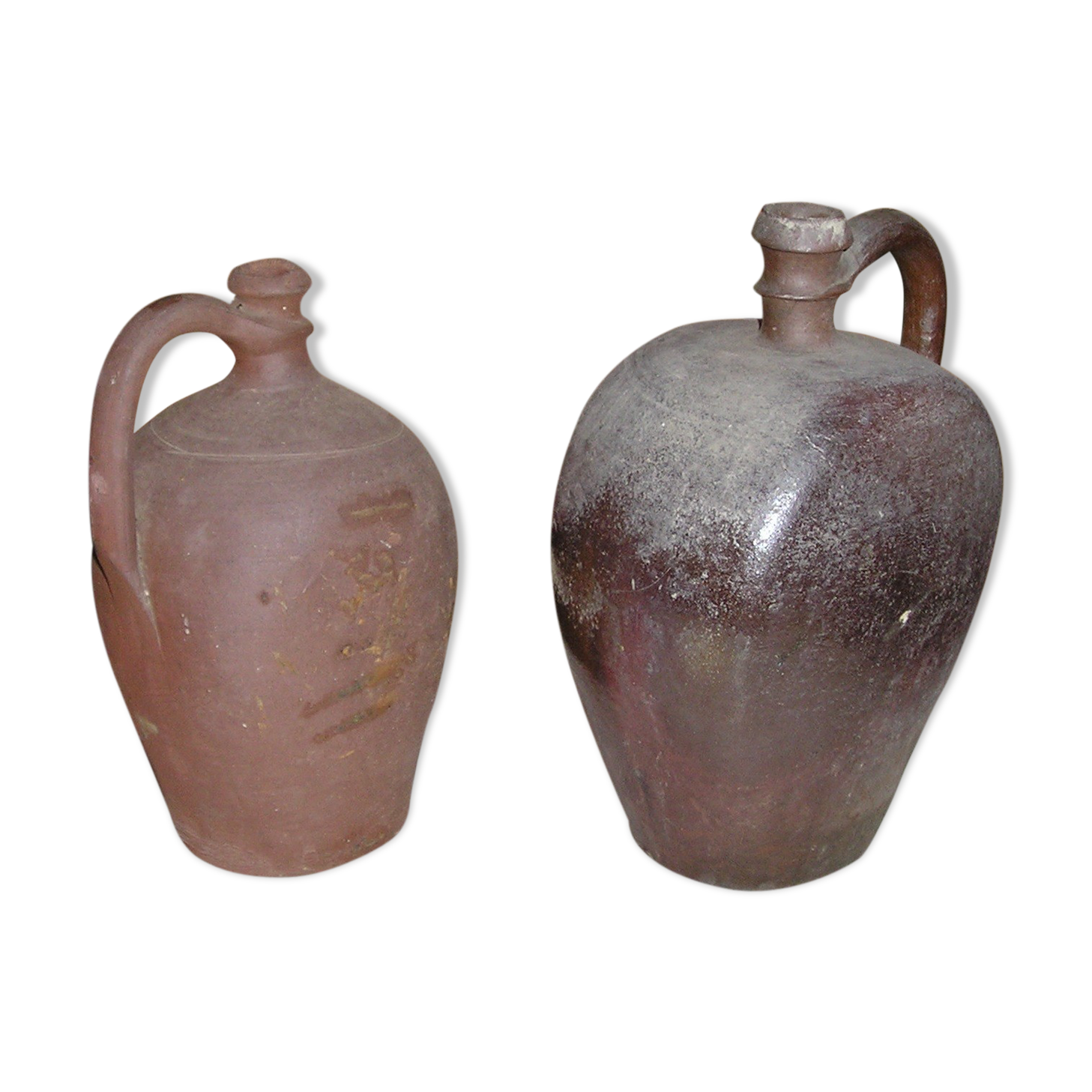 Duo of 2 old sandstone bottles