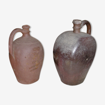 Duo of 2 old sandstone bottles