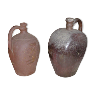 Duo of 2 old sandstone bottles