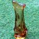 1970s Vase / Soliflore Thick colored and mouth-blown glass